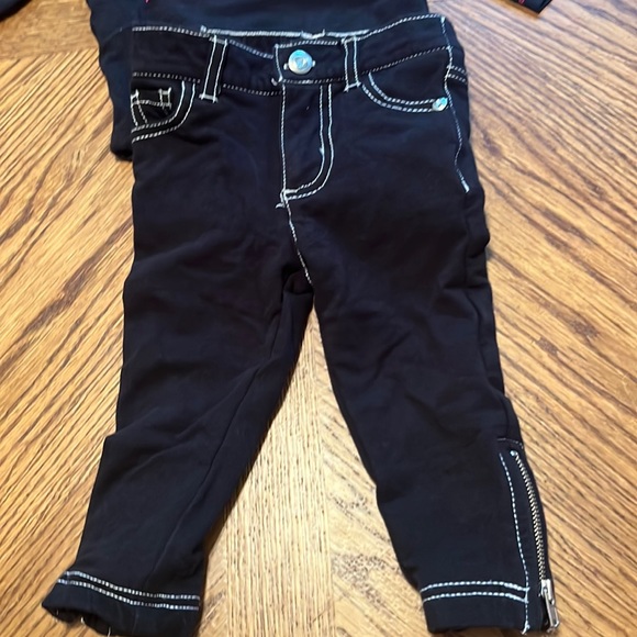 Glam Baby sequin Black long sleeve and zip ankle pants 2piece Track 12 months - Picture 5 of 8